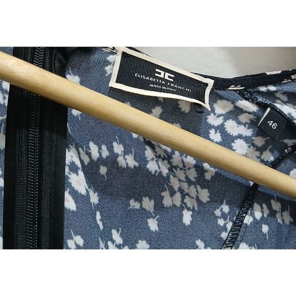 Elisabetta franchi abito Donna womens medium floral mini black cream blossoms - Picture 8 of 10